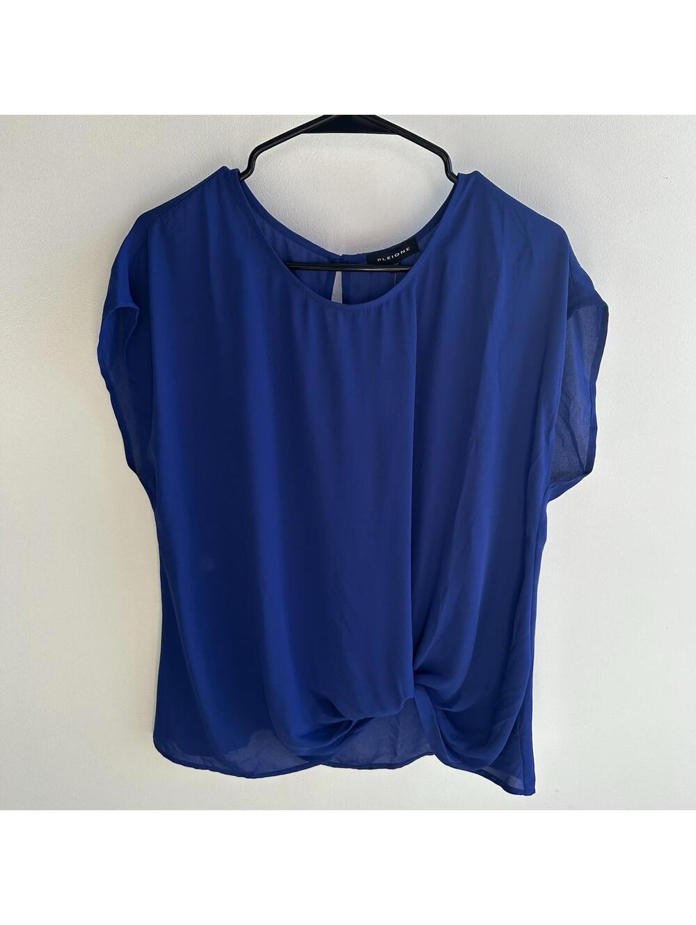Pleione Twist Knot Front Blouse Cobalt Blue Size Large Lightweight Top NWT / $30